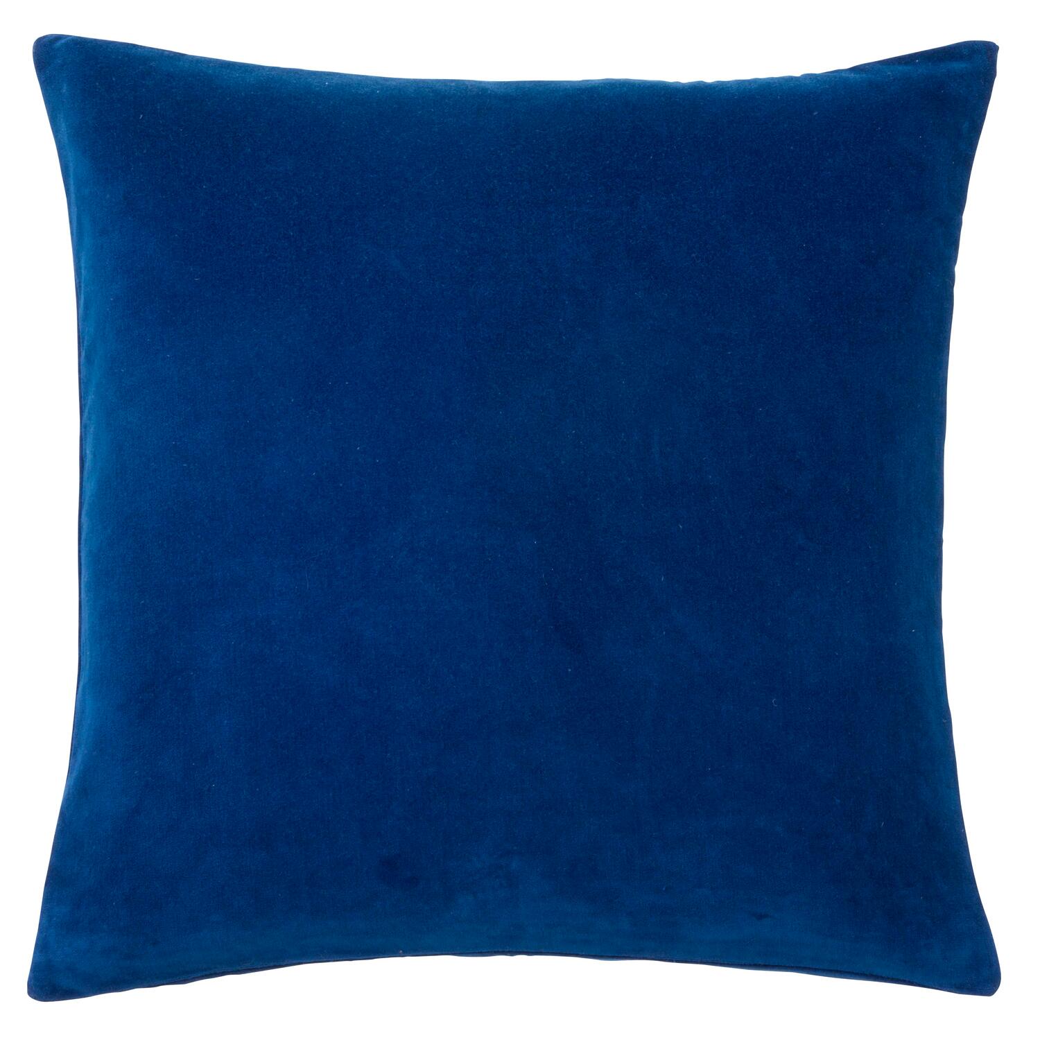 Velour pude, konge blå - 50x50cm