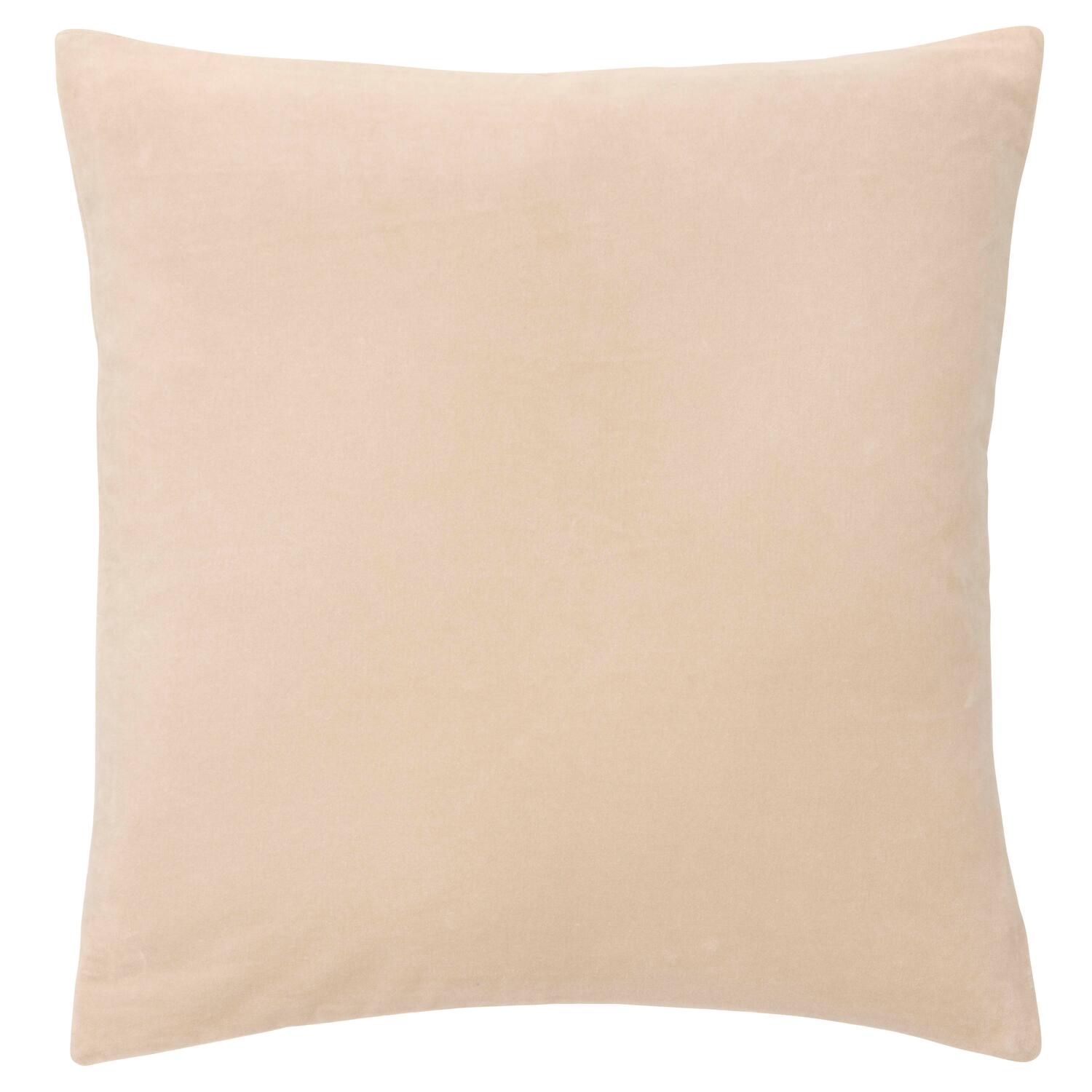 Velour pude, beige - 50x50cm