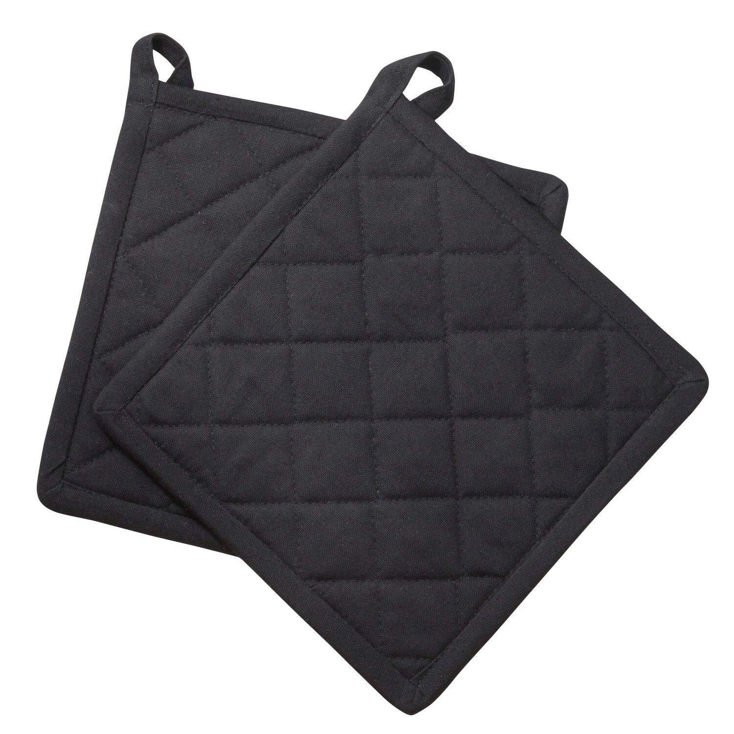 Grydelapper, sort - 2 stk