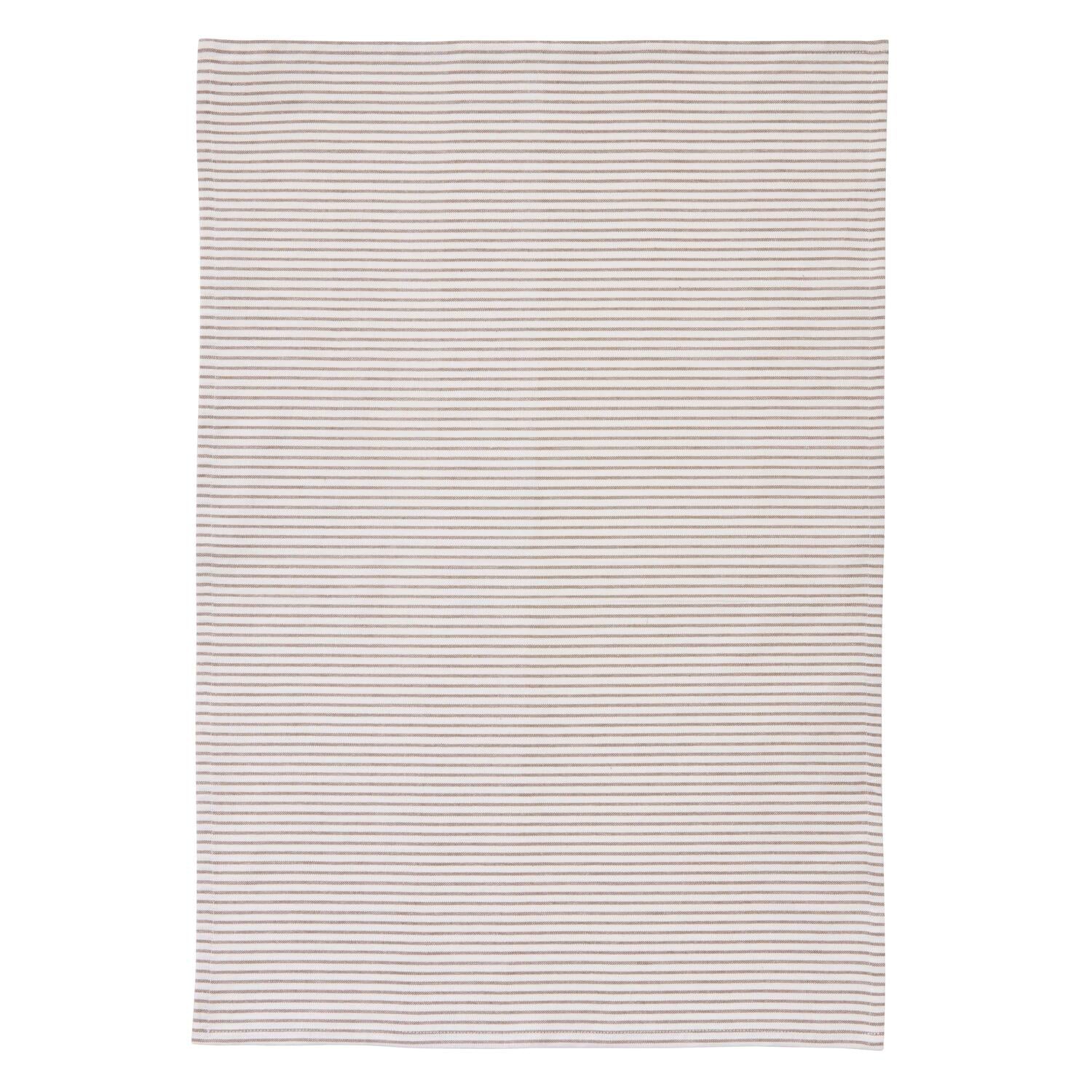 Viskestykke stribet, brun/hvid - 50x70 cm.