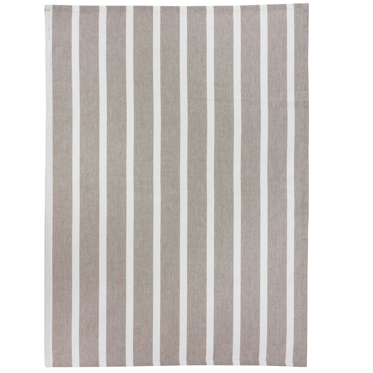 Viskestykke stribet, brun/hvid - 50x70 cm.
