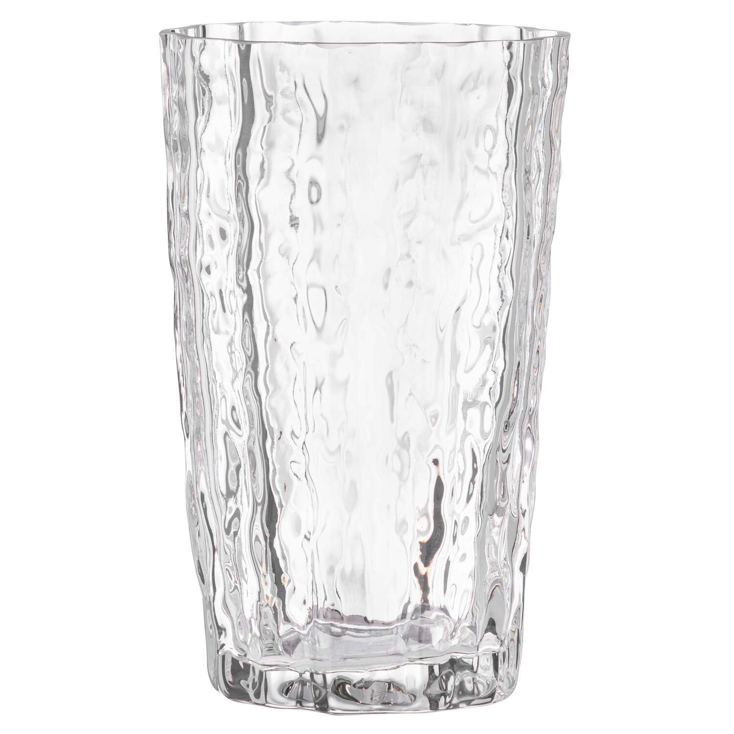 Vase med struktur, klar - H24,5 cm