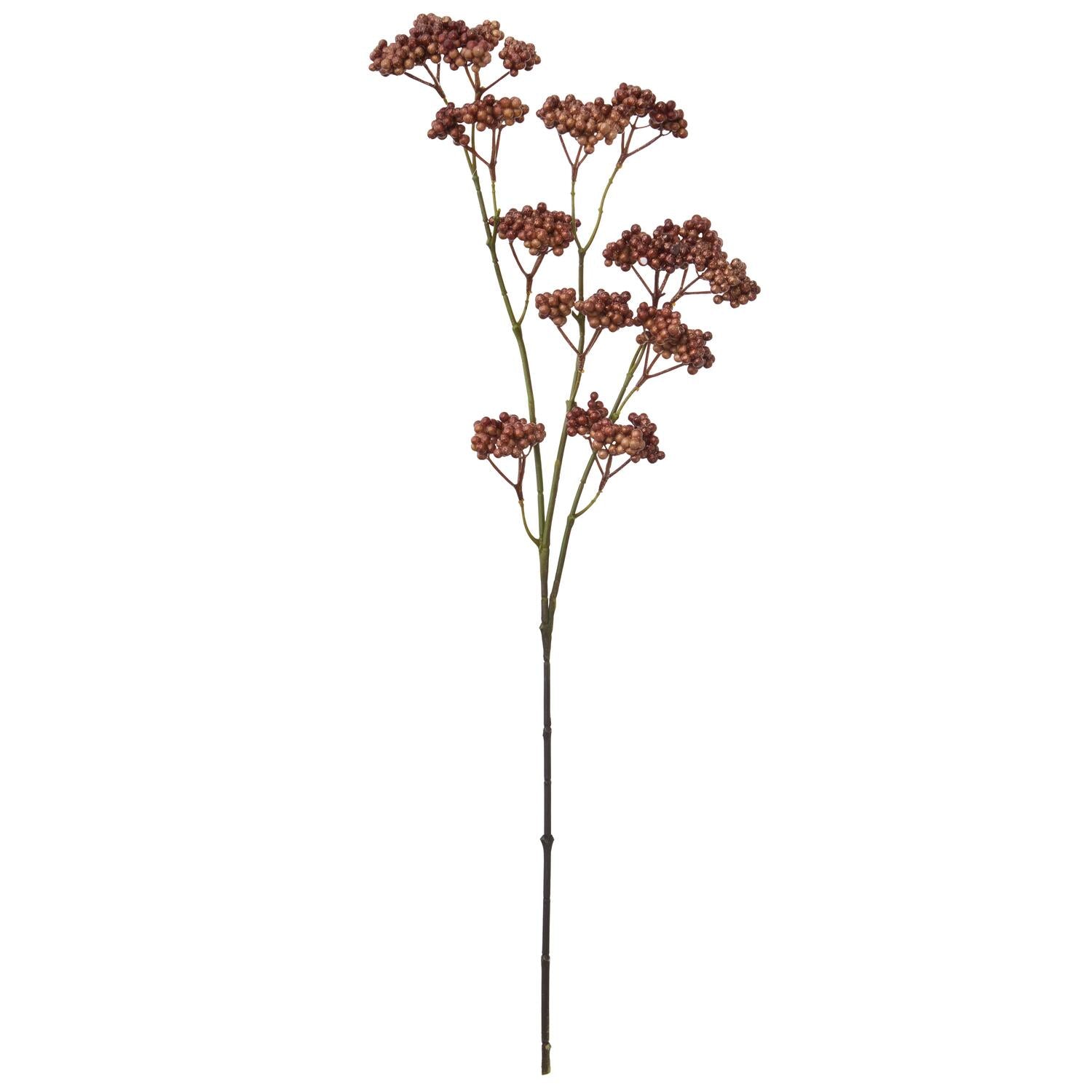 Blomstergren med små bær, kobber - L75 cm.