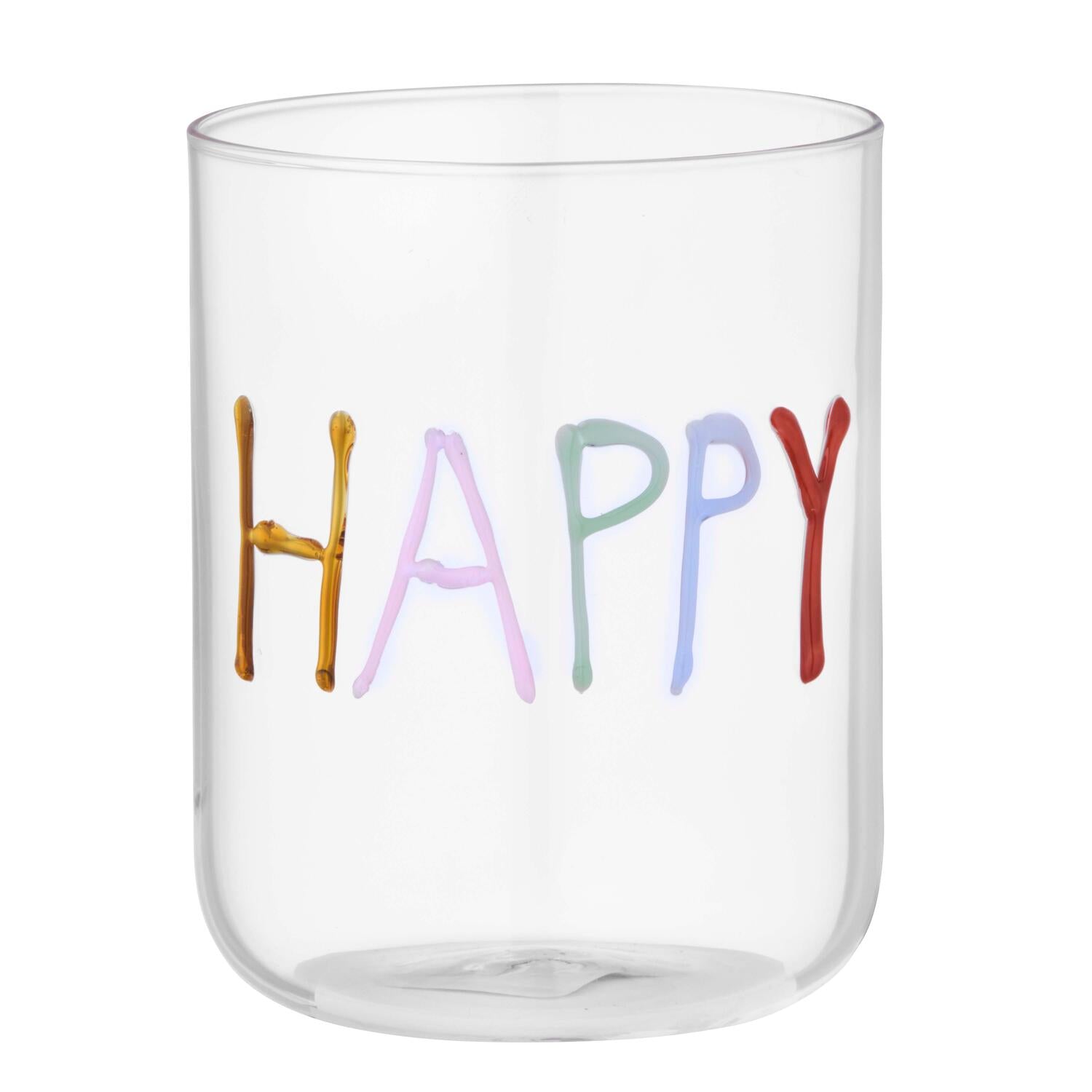 HAPPY glas, klar - H10,5 cm