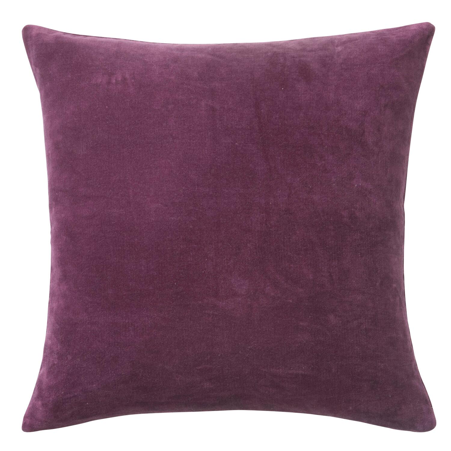 Velour pude, Bourdeaux - 50x50 cm.
