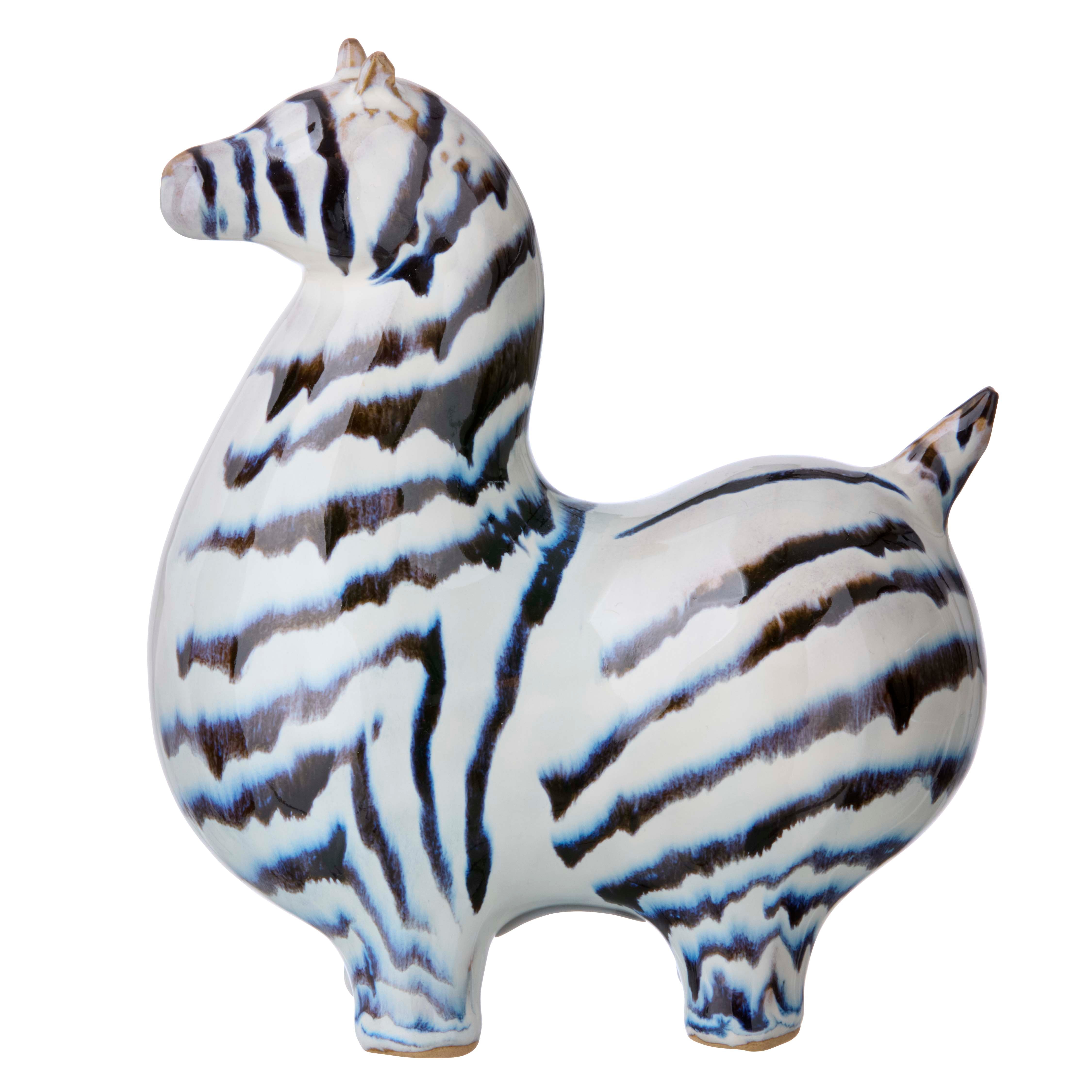 Zebra figur - hvid/sort