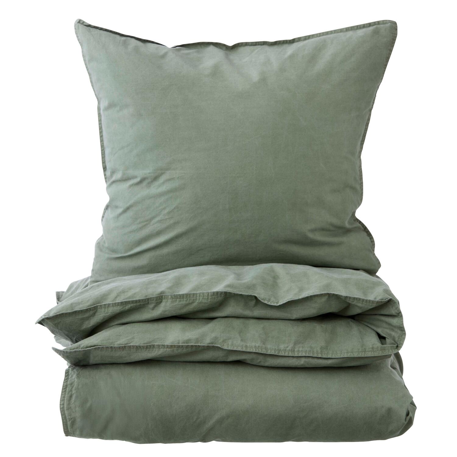 Curly Percale sengesæt - Dusty Green