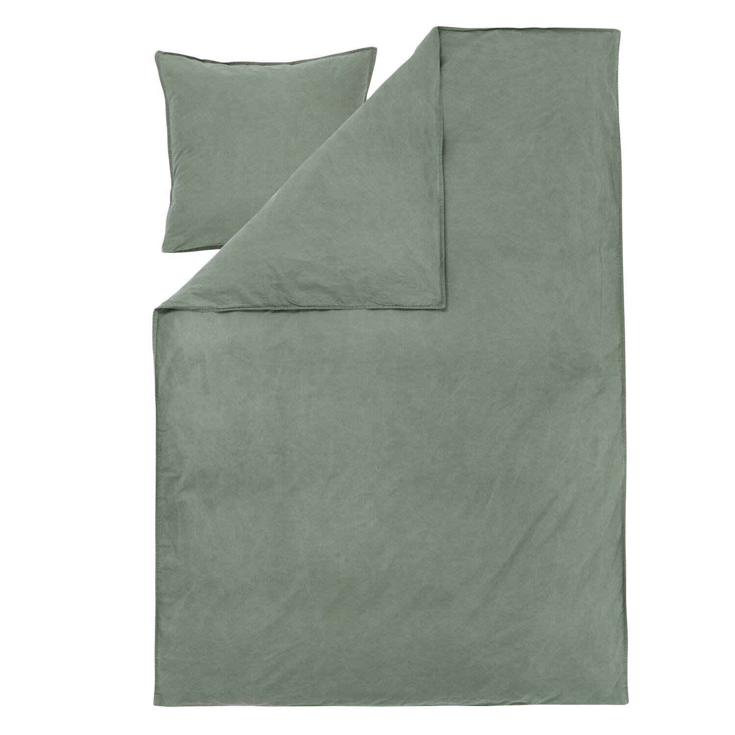 Curly Percale sengesæt - Dusty Green