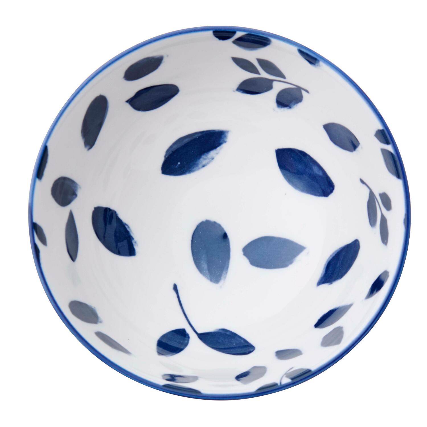 Risskål m. blå blade - Ø11,6 cm