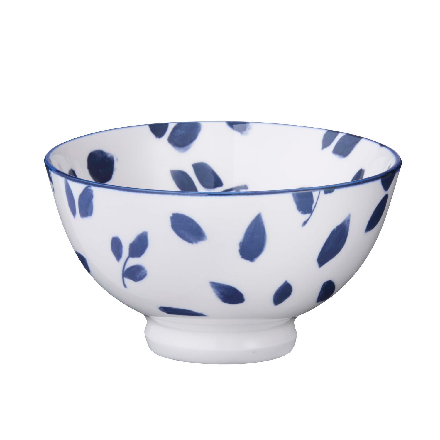 Risskål m. blå blade - Ø11,6 cm