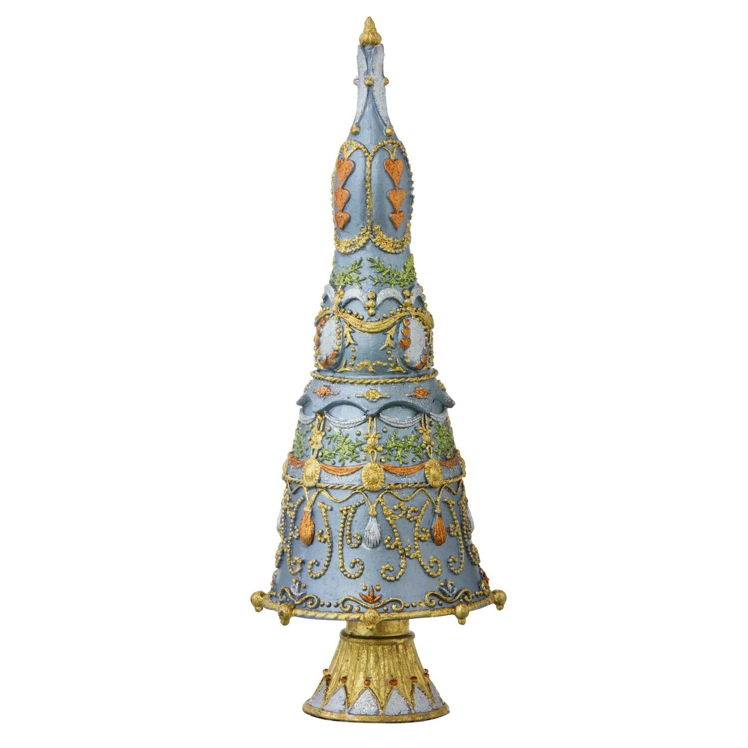 Juletræ, sølvfarvet/guldfarvet - H33 cm