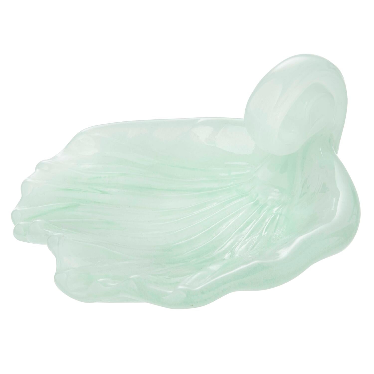 Musling skål, grøn - L13 cm