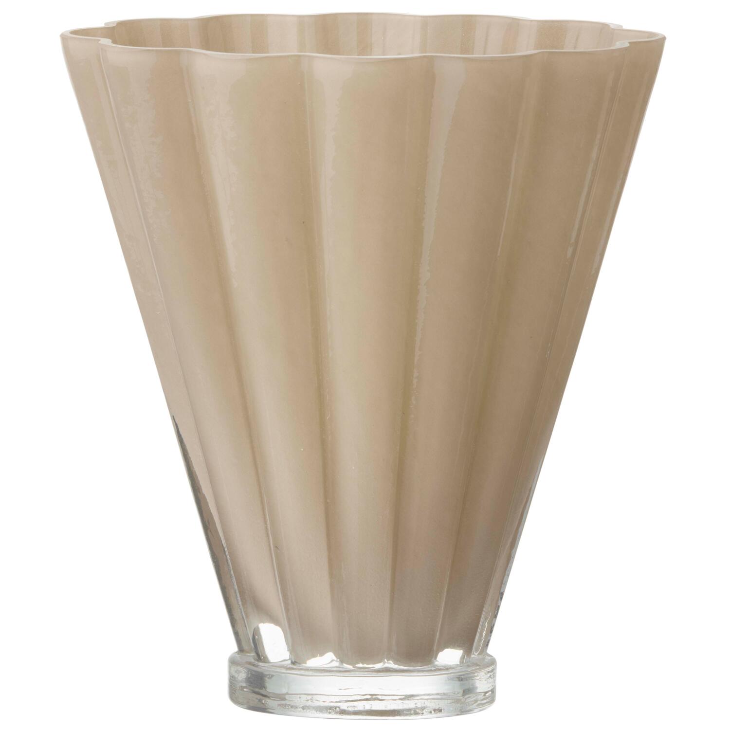 Cone vase, beige - H24,5 cm