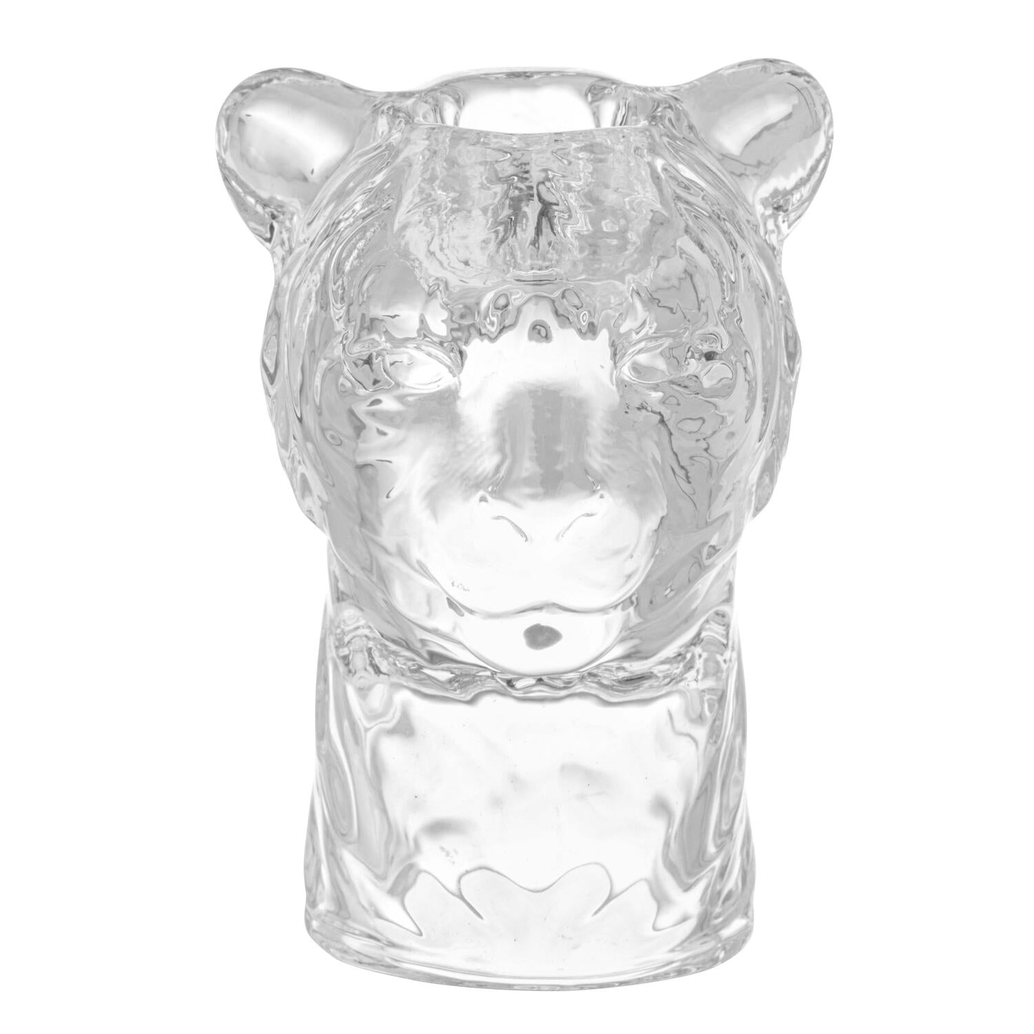 Lion lysestage, klar - H9,5 cm