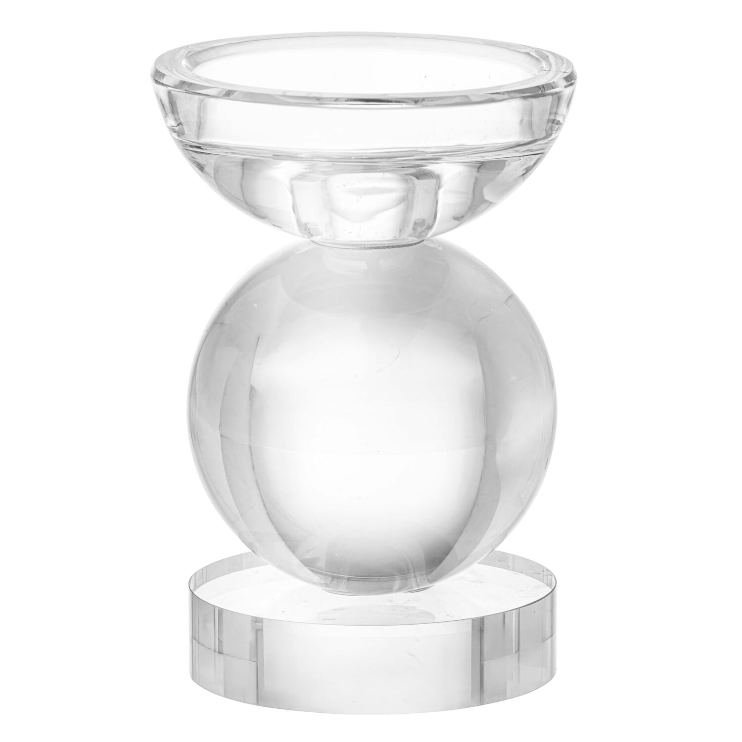 Glaslysestage, klar - H13 cm