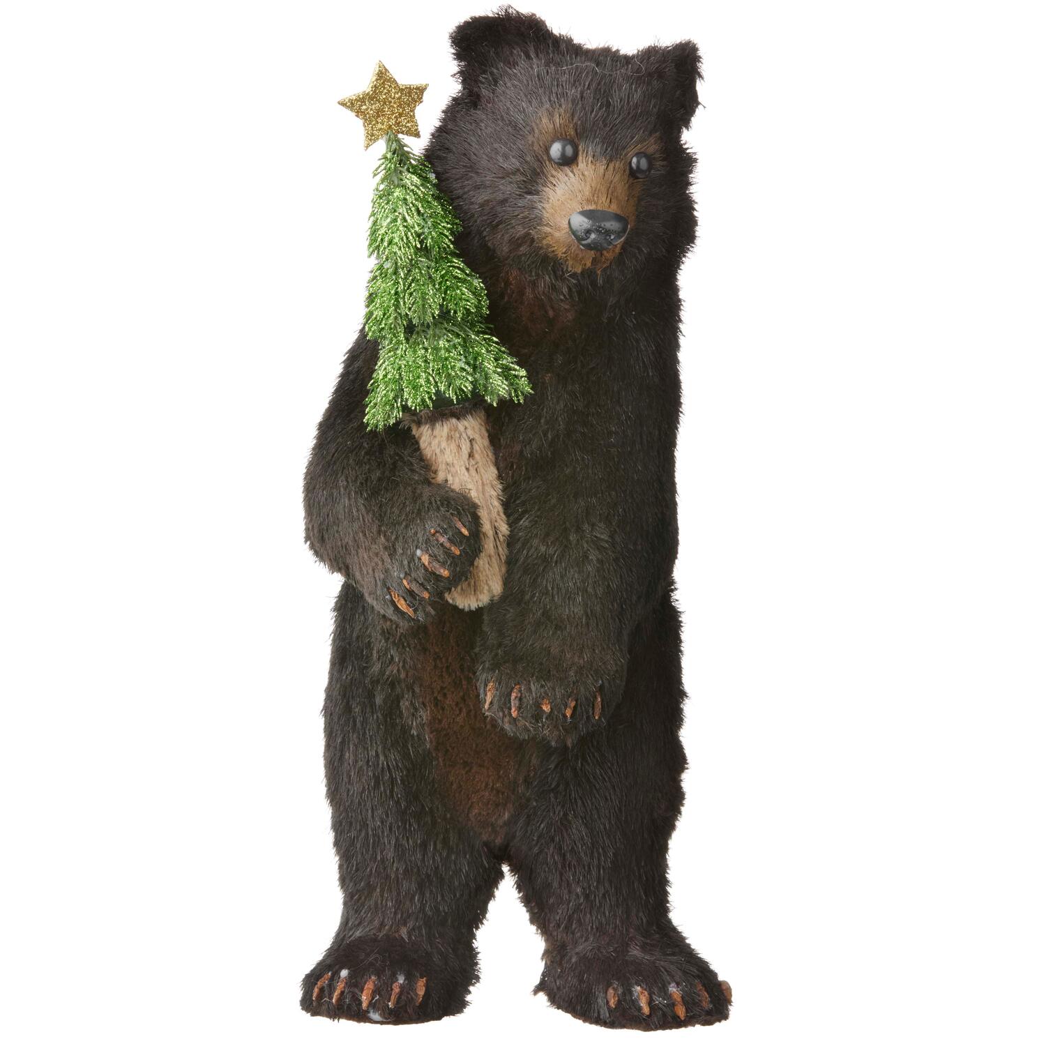 Bjørn med juletræ julefigur - H52 cm