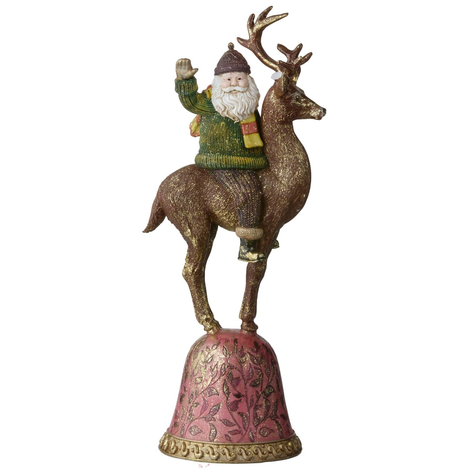 Julemand på rensdyr julefigur - H35 cm