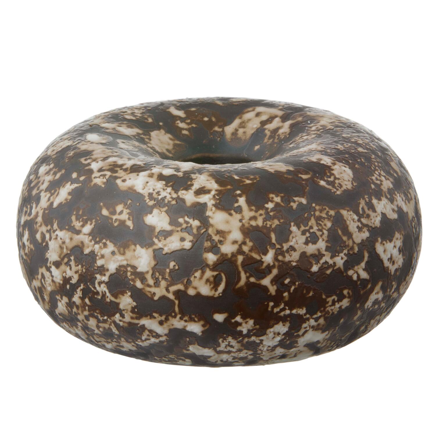 Donut lysestage, mixed cream - Ø12 cm