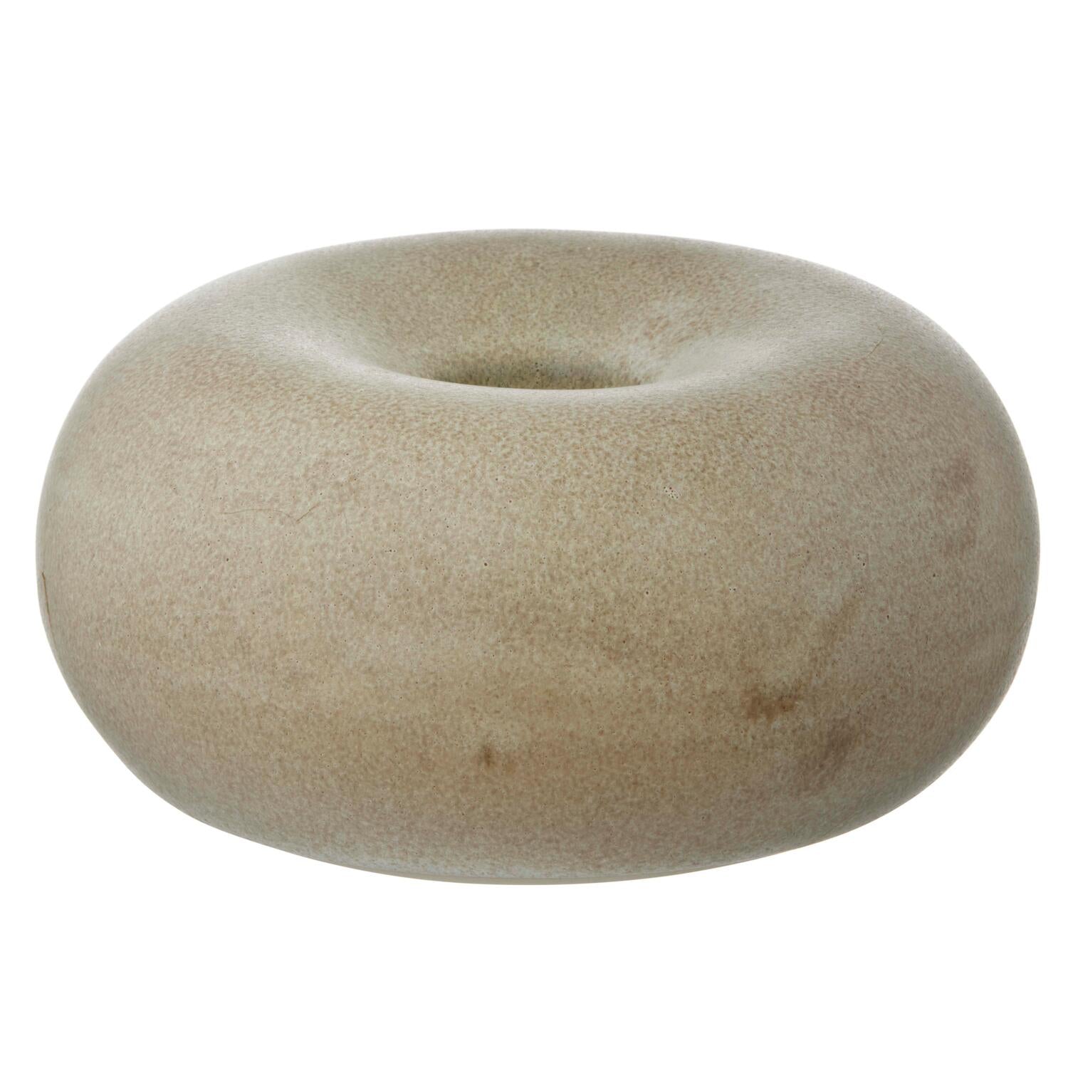 Donut lysestage, light brown - Ø12 cm
