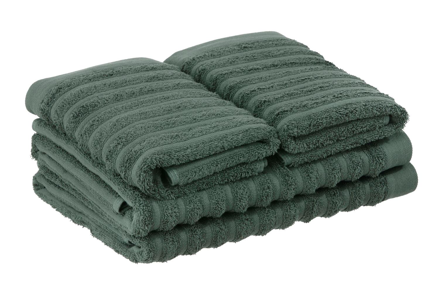 Håndklædesæt, Dark green - 4 stk
