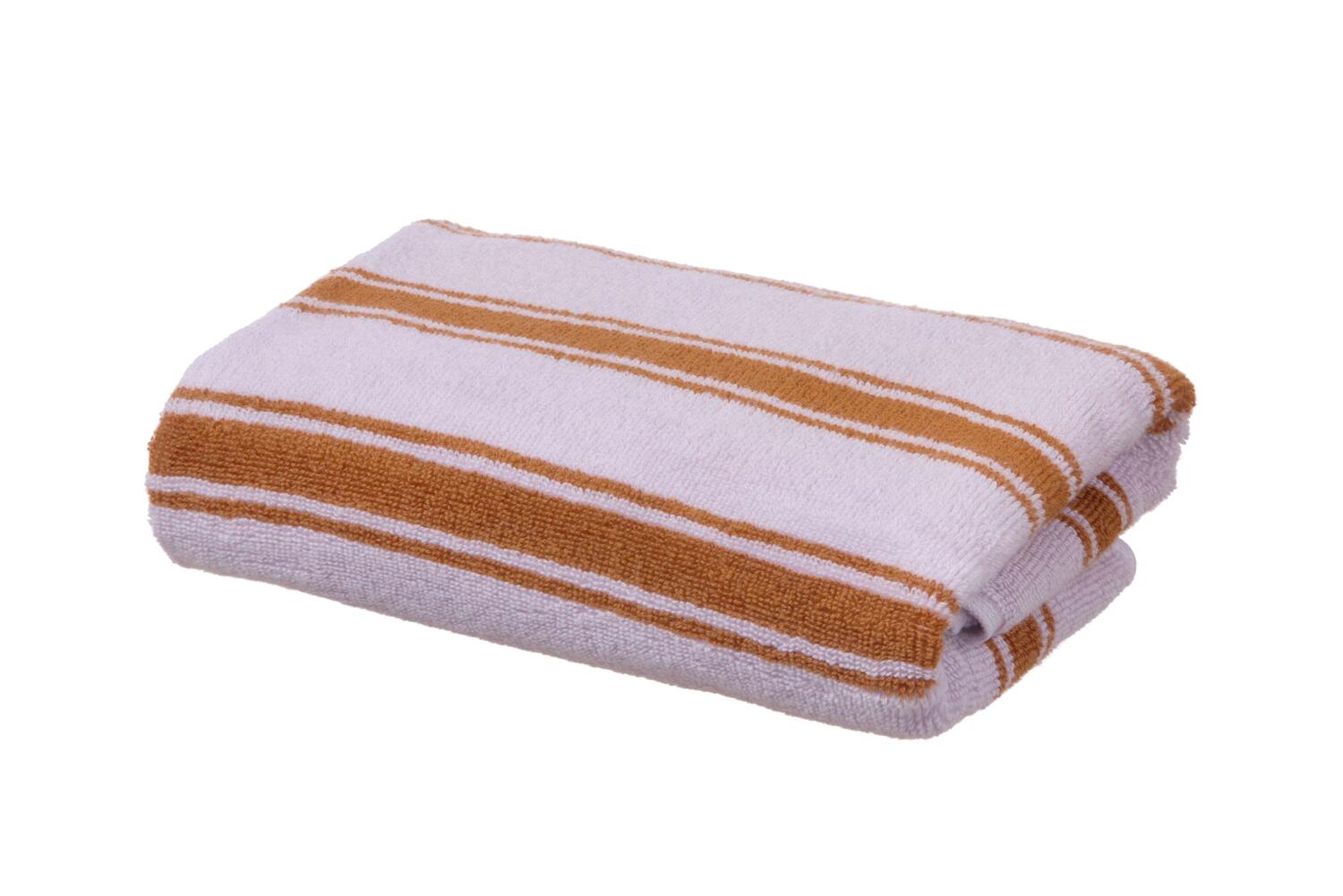 Riviera Stripe håndklæde - Lavender/Cognac