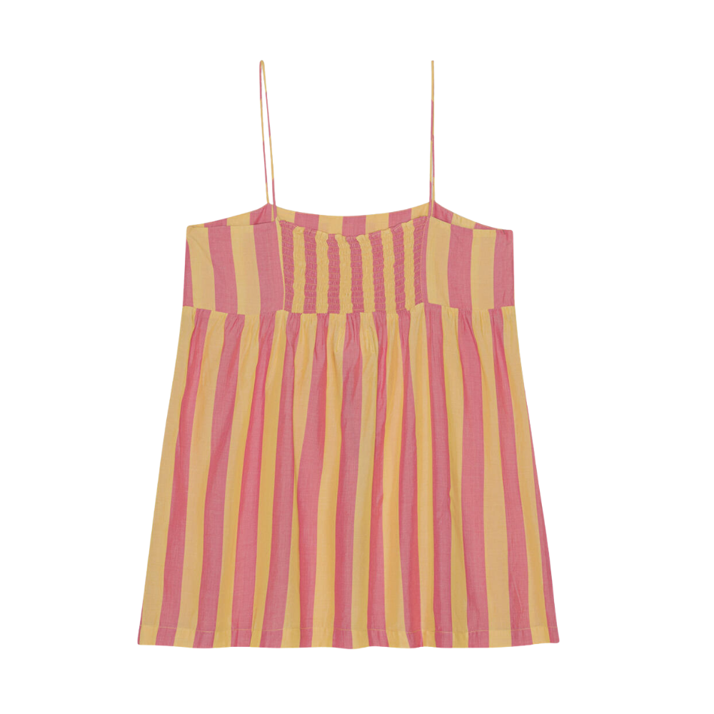 Cherry Silky Stripe top - rosa/gul