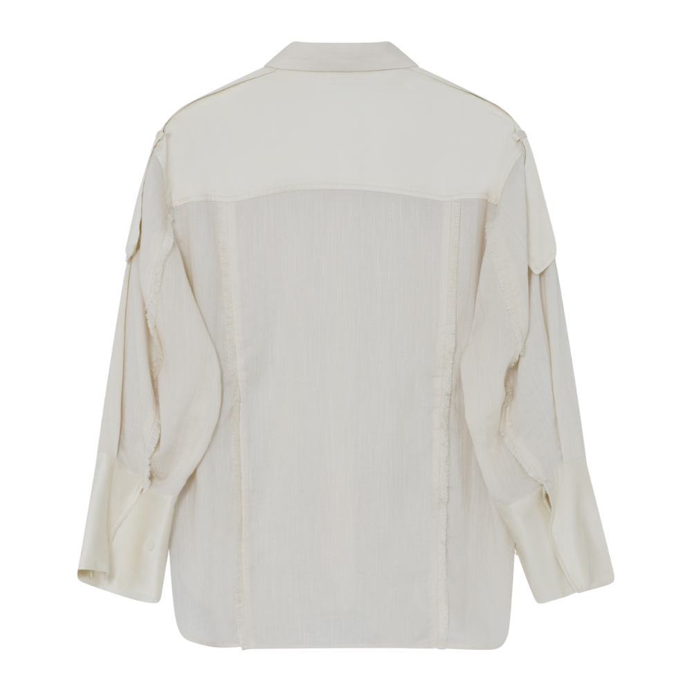 Norma Contrast Linen skjorte - Jet Stream