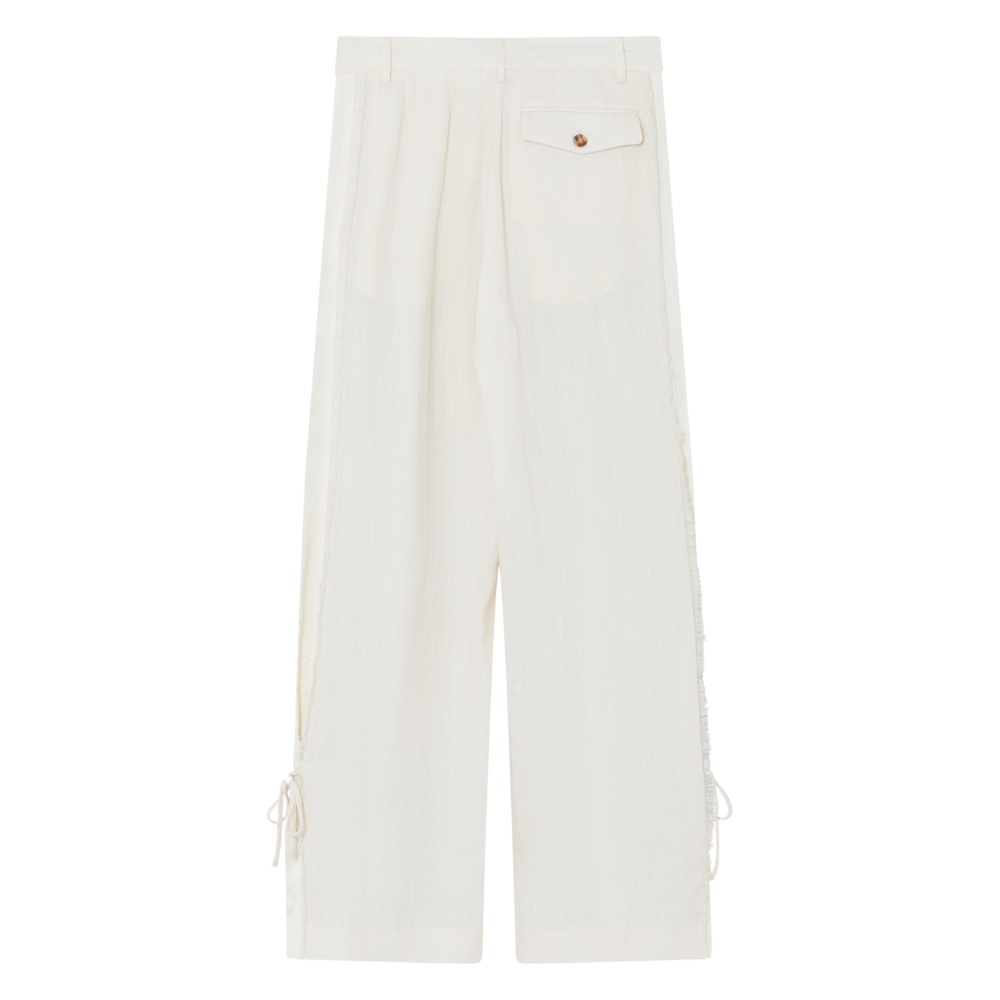 Belle Contrast Linen bukser - Jet Stream