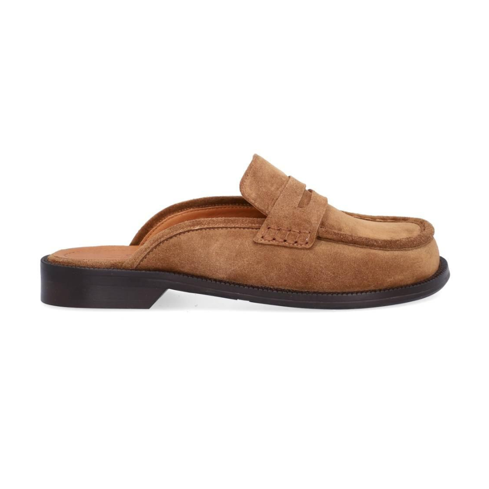 Mule loafers - Tabac babysilk suede 555