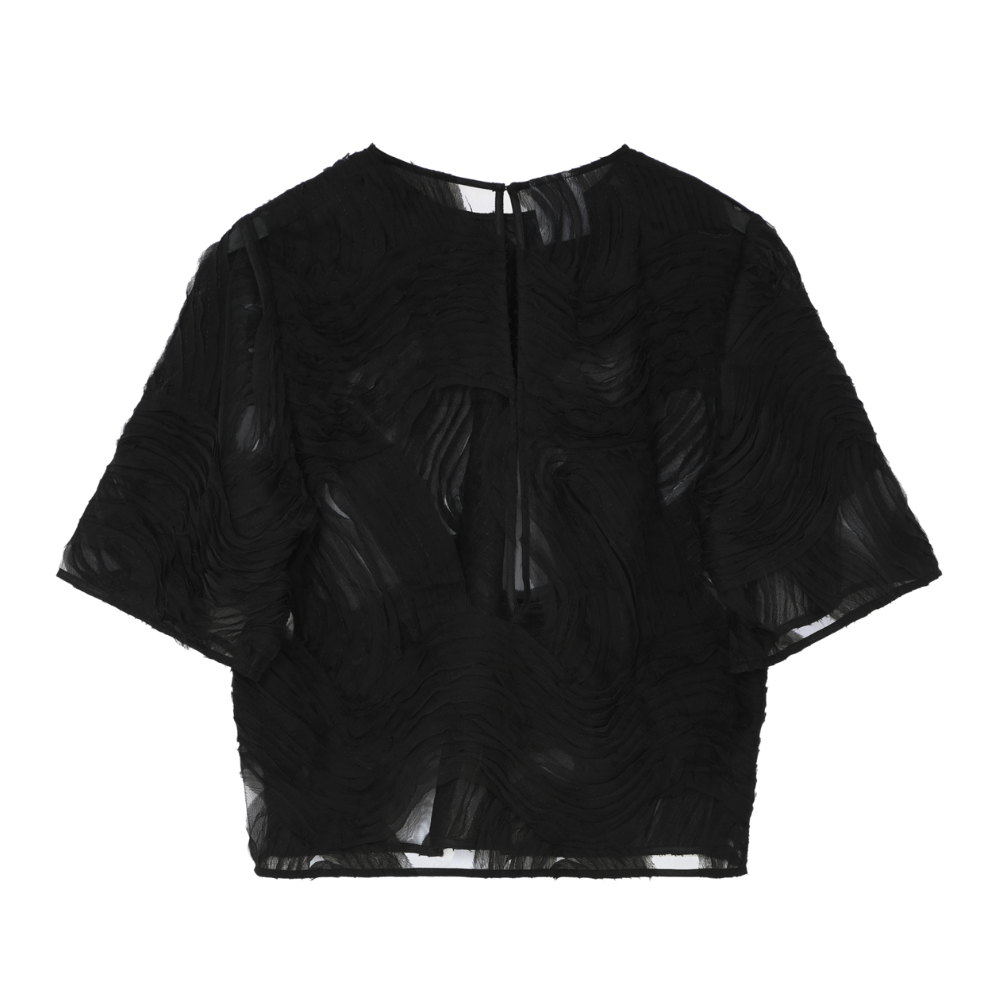 Tatiana Crochet blondebluse - sort