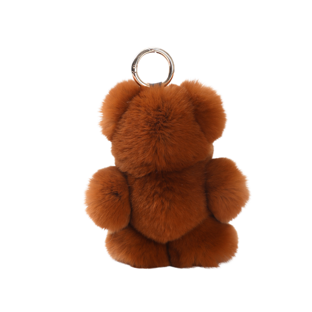 Fluffy Bear taskevedhæng - brun