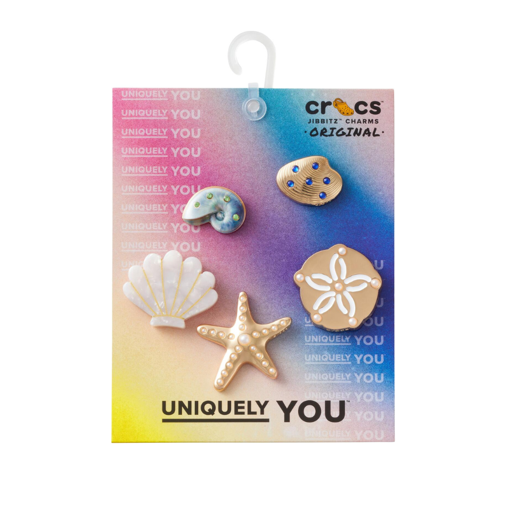 Gold Seashell charms - 5 stk