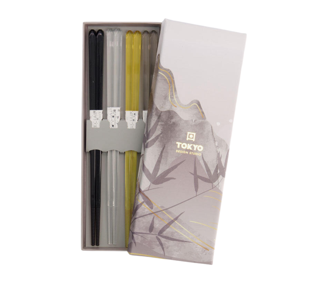 Spisepinde gavesæt, Acrylic Brown - 4 par