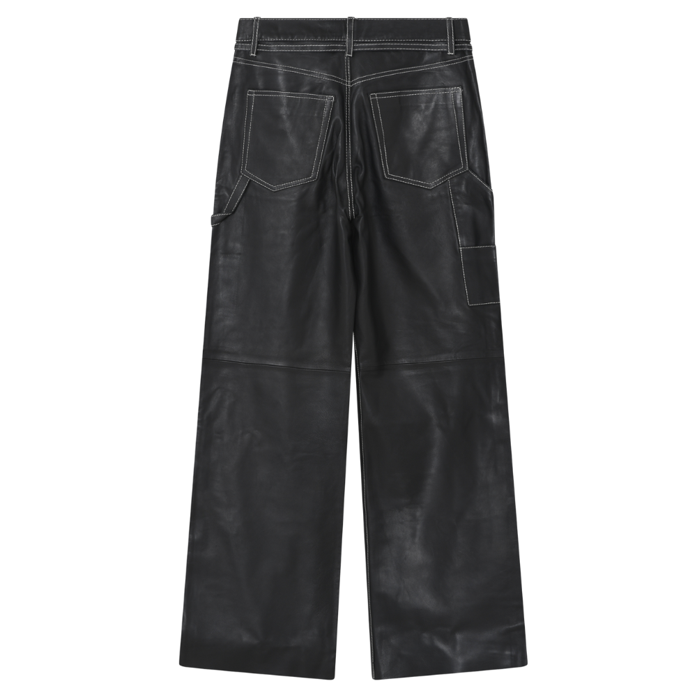 Yanna Soft Lamb læderbukser - sort
