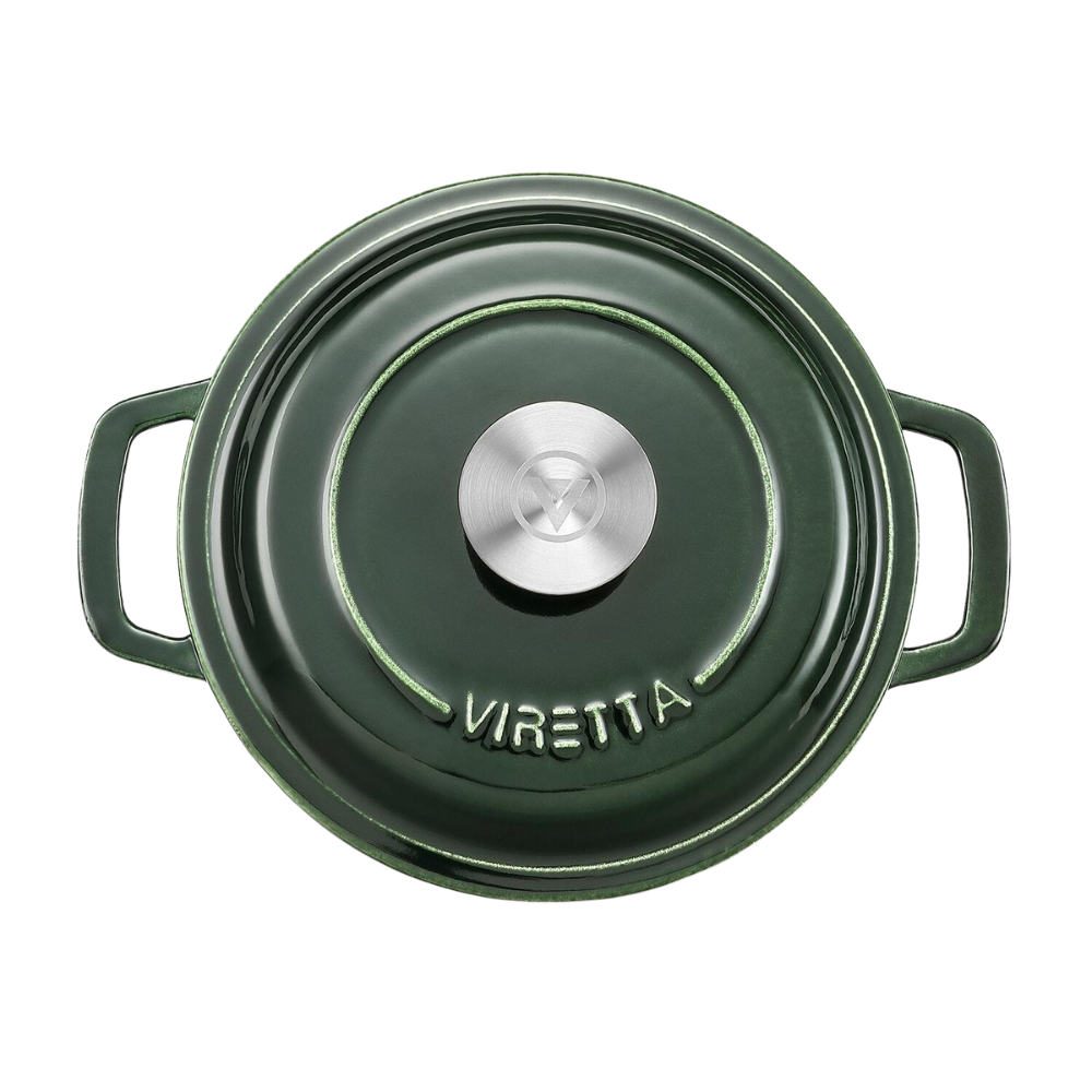 Emaljeret støbejernsgryde, Ø20 cm - Mosgrøn