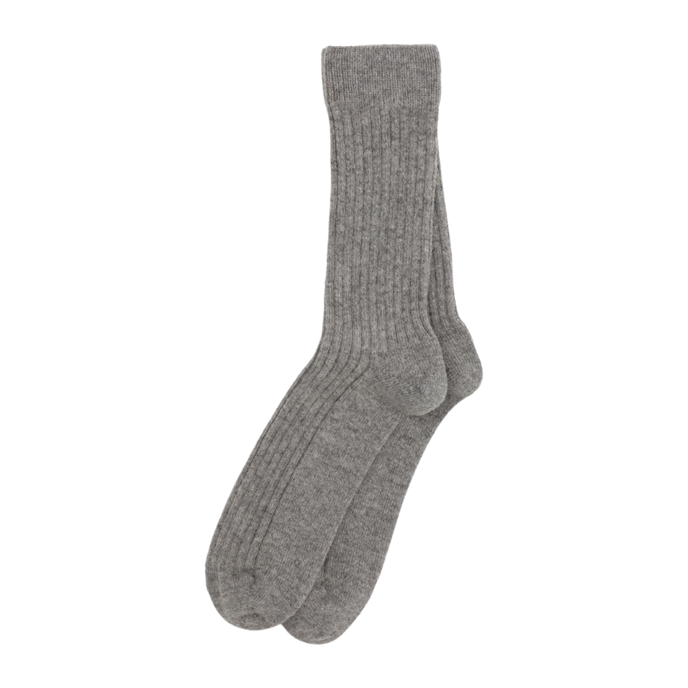 Cozy Rib strømper – Grey Melange