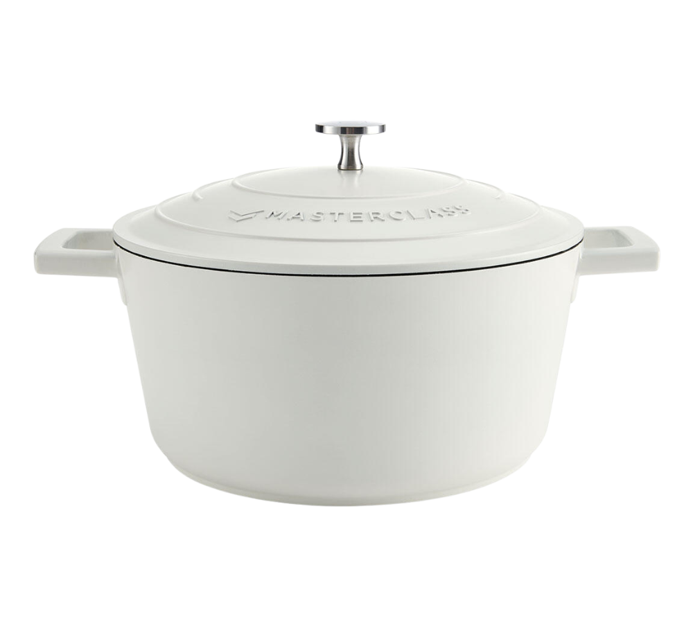 Støbt aluminiums gryde m/låg, creme - 4L