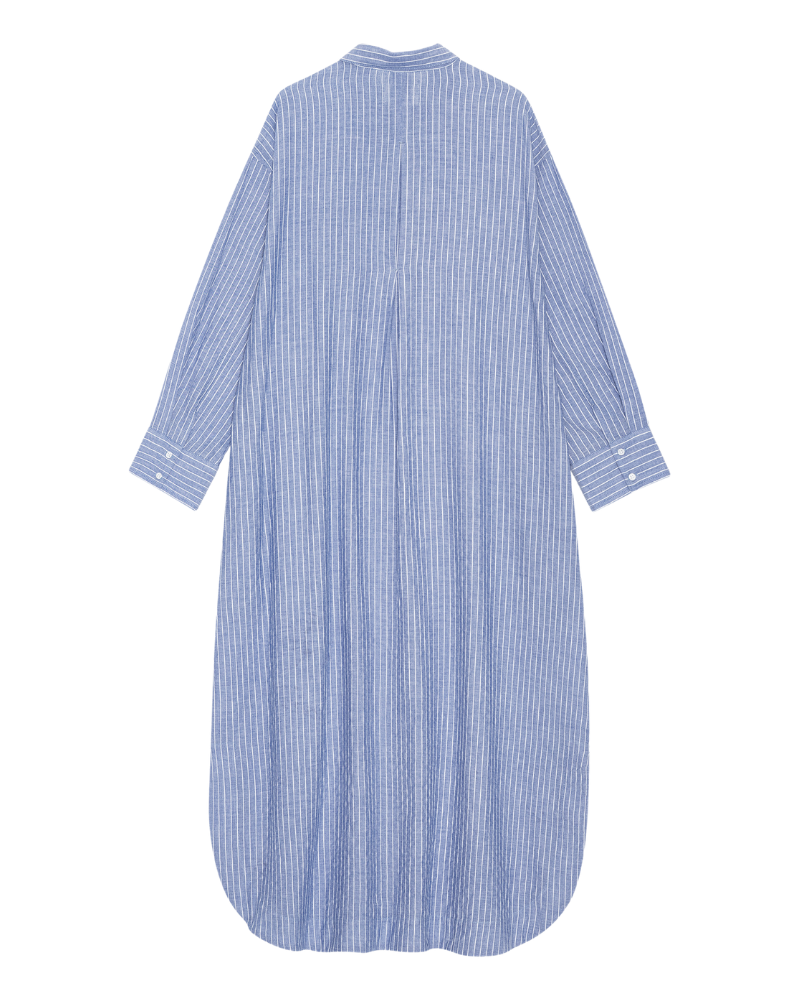 Ava Stripe skjortekjole - lyseblå/hvid