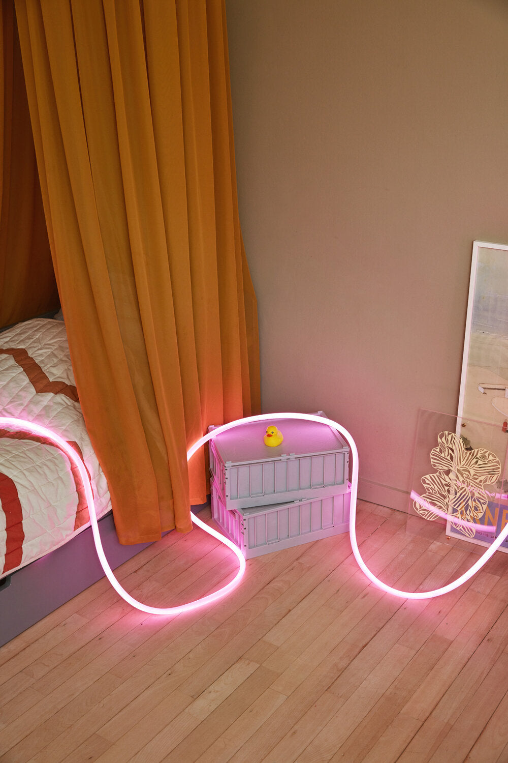 Flex tube lyskæde, pink - 5 meter