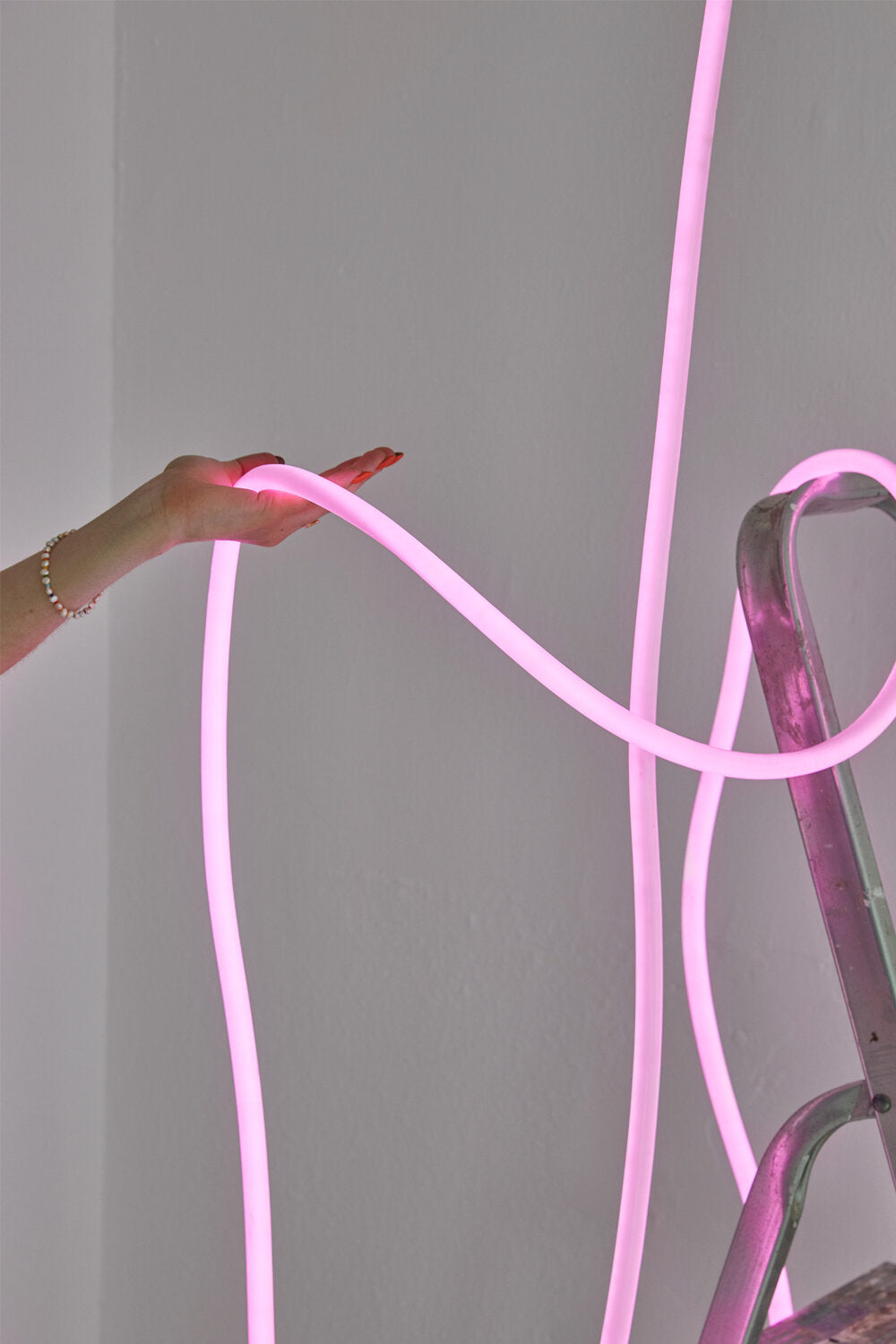 Flex tube lyskæde, pink - 5 meter