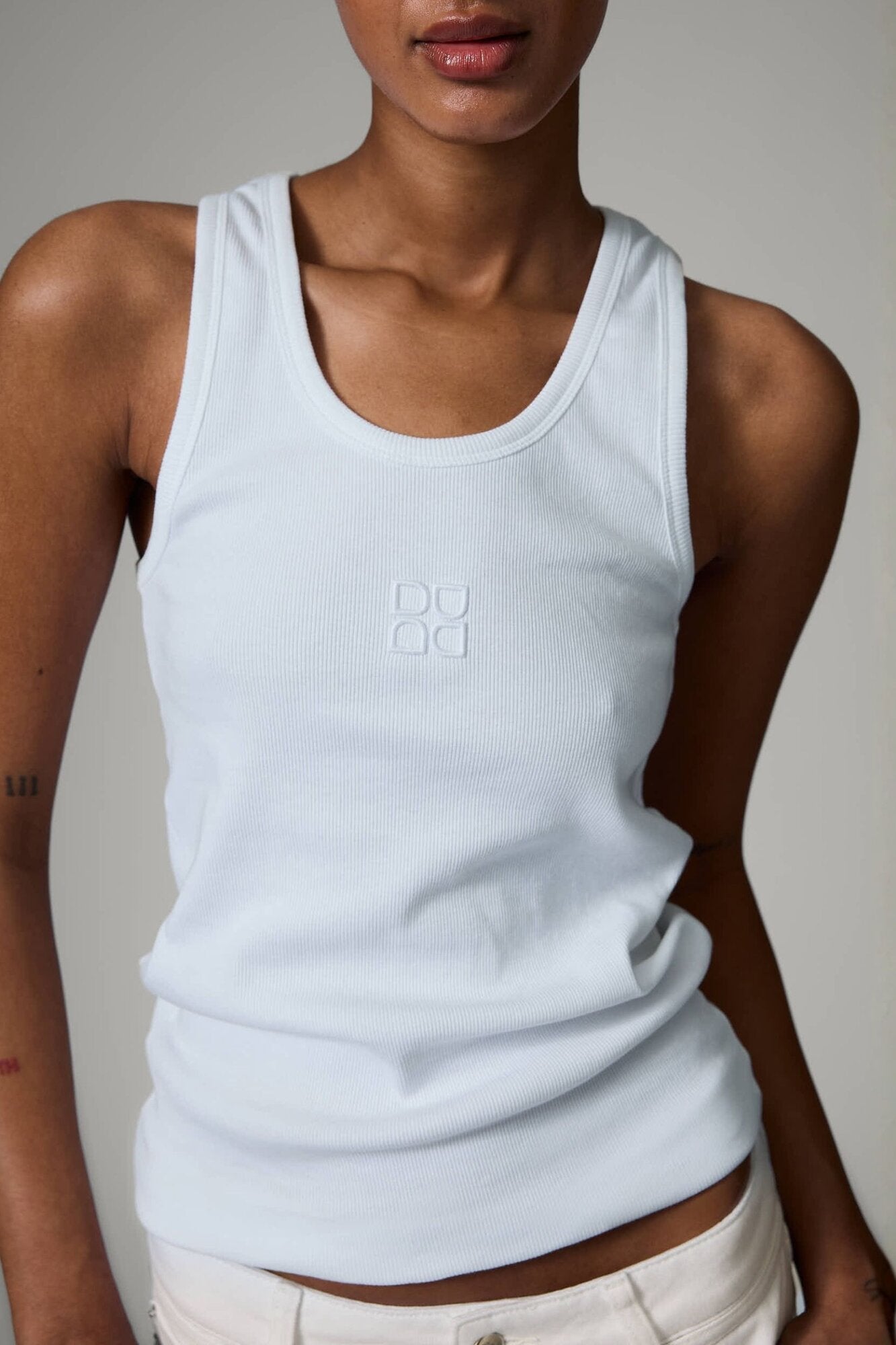 Classic Rib Camilo top - Bright White