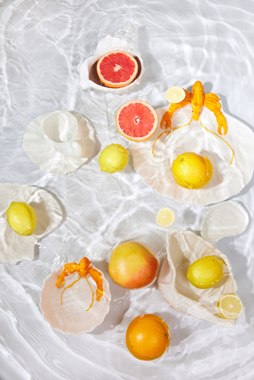Lobsti skål - hvid/orange