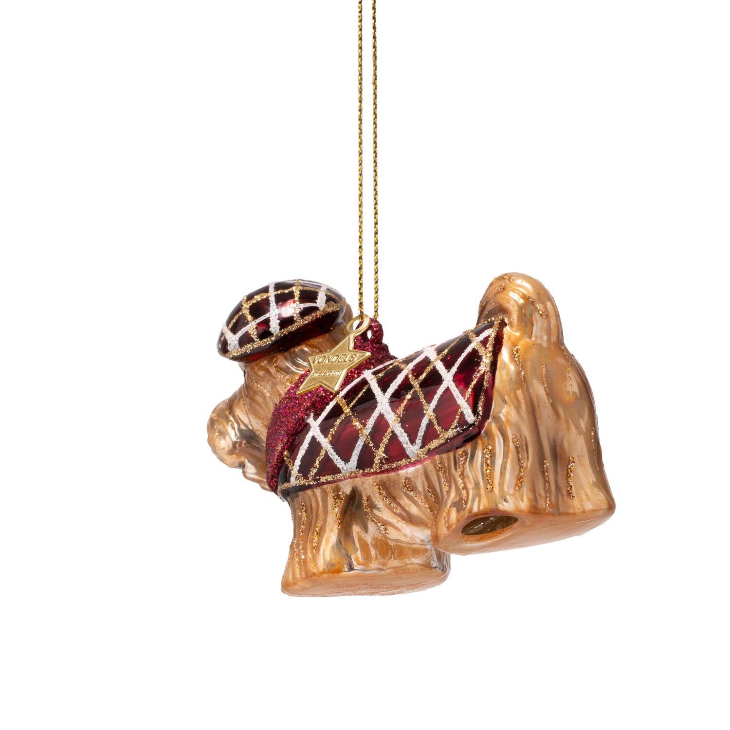 Skotsk terrier m. frakke og hue juleophæng – H6 cm