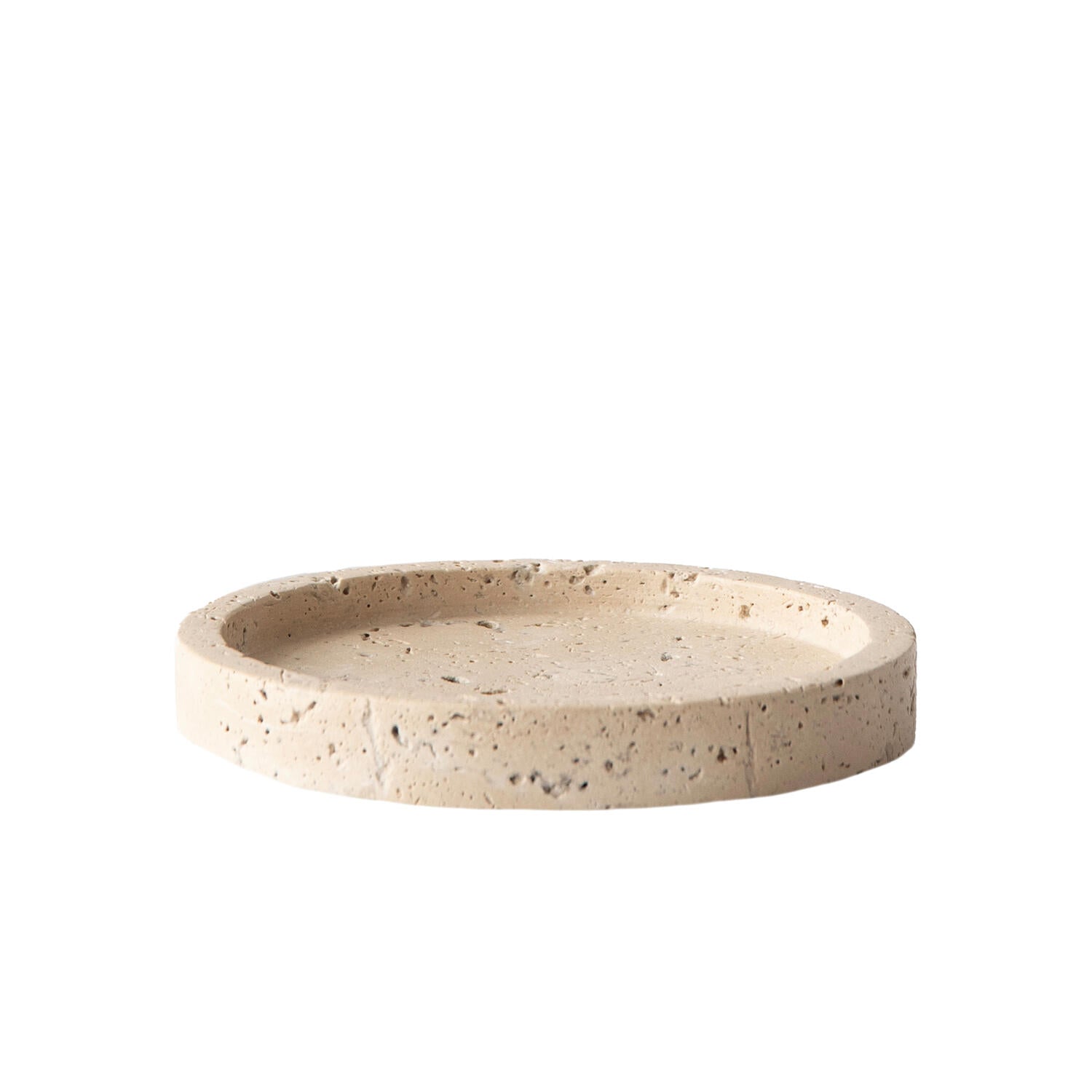 Travertine bakke, D15 cm. - Beige