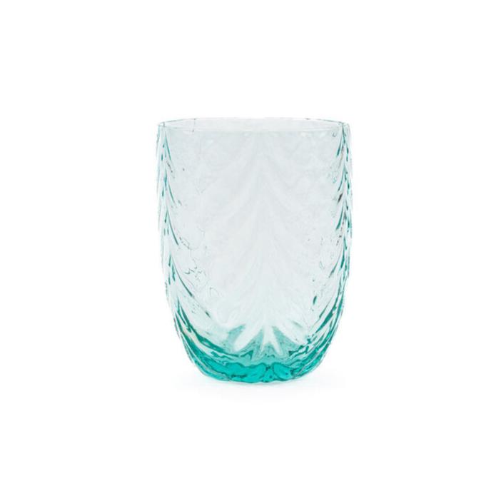 Wave tumbler glas - lysegrøn