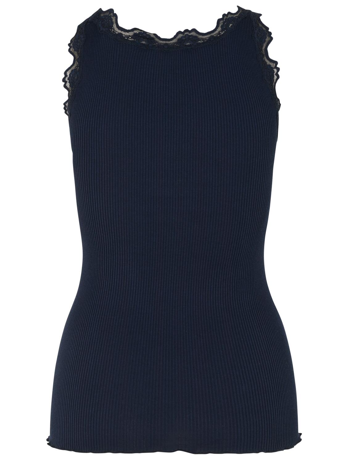 RWBabette lang silke blonde top - navy