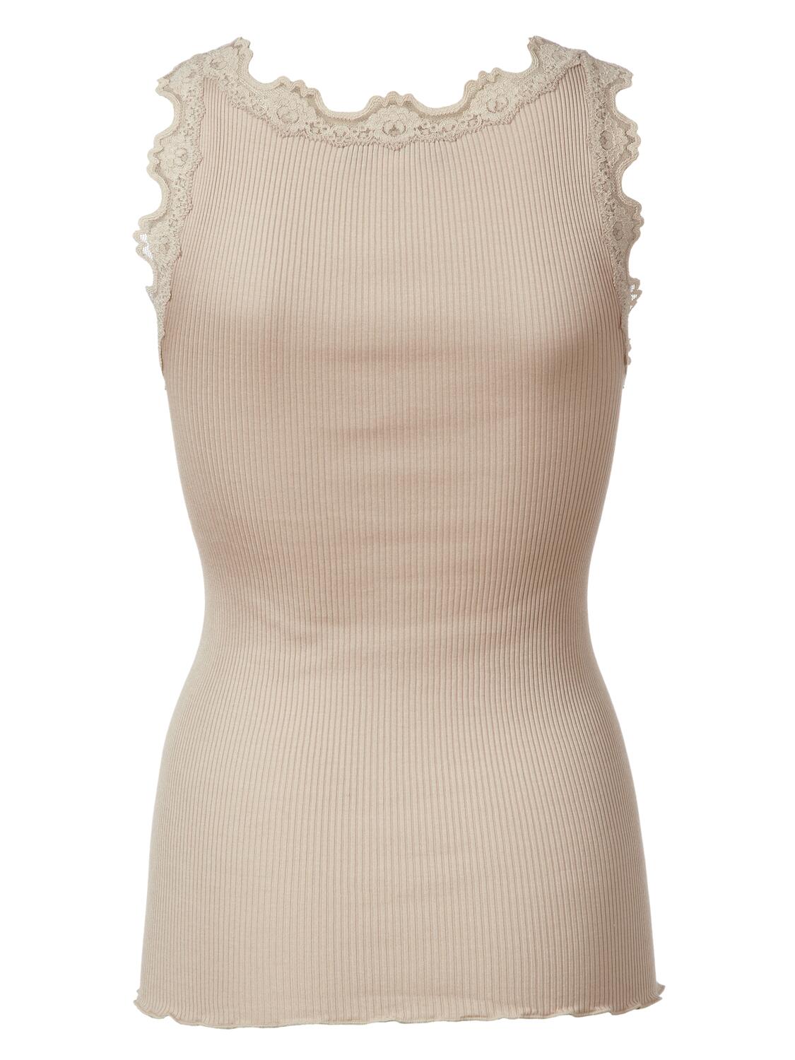 RWBabette lang silke blonde top - cacao