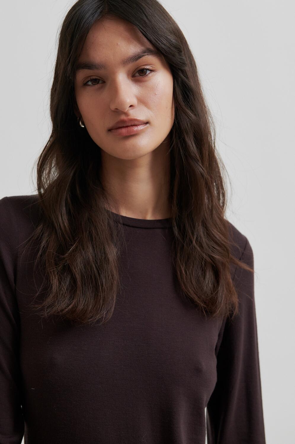 Matima O-Neck langærmet t-shirt - Chocolate Plum