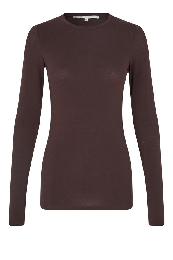 Matima O-Neck langærmet t-shirt - Chocolate Plum