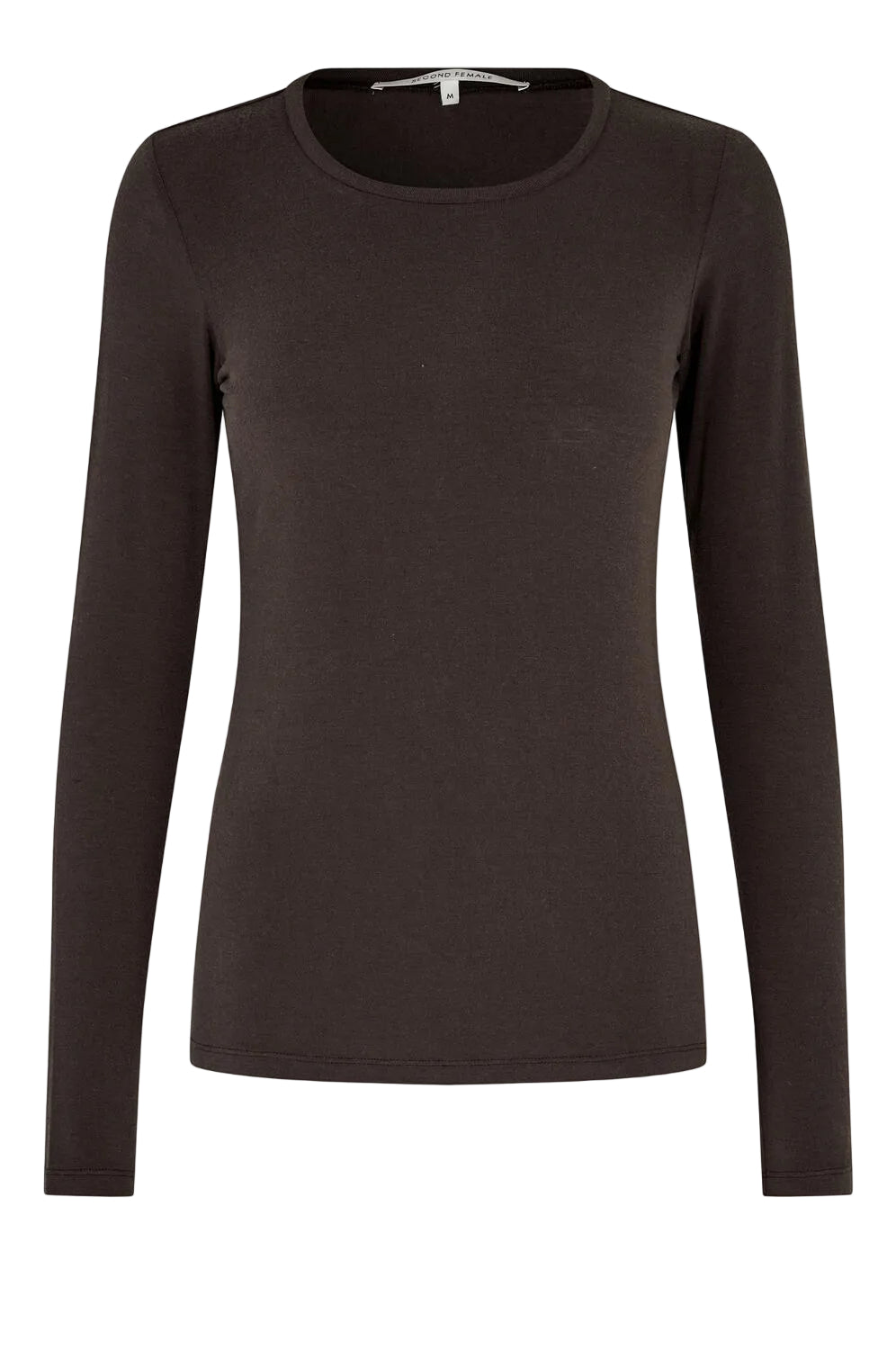 Matima o-neck langærmet t-shirt – Dark brown
